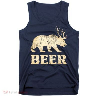 Vintage Bear Deer Funny Beer Tank Top