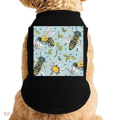 Vintage Bees Daisy Floral Doggie Tank