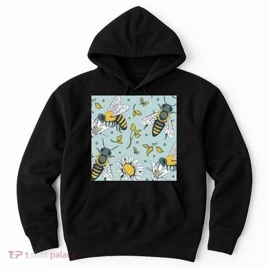 Vintage Bees Daisy Floral Hoodie