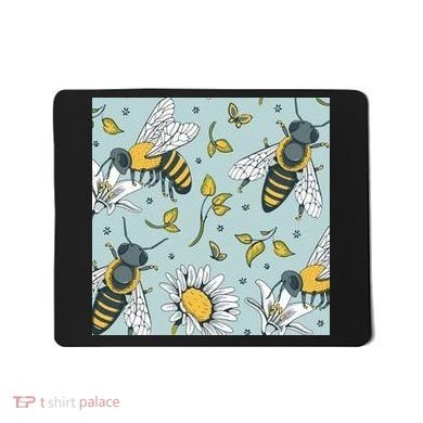 Vintage Bees Daisy Floral Mousepad