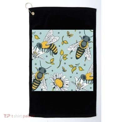 Vintage Bees Daisy Floral Golf Towel