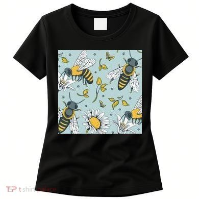 Vintage Bees Daisy Floral Women's T-Shirt