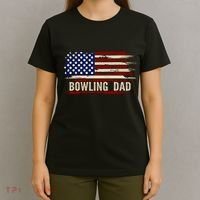 Vintage Bowling Dad American Usa Flag Bowler/Bowl Gift T-Shirt thumb 4