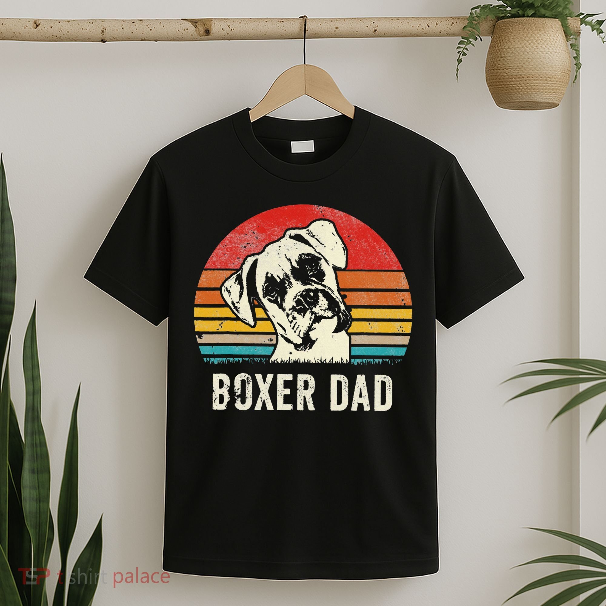 Vintage Boxer Dad Ever Daddy Gifts Dog Dad Father T-Shirt