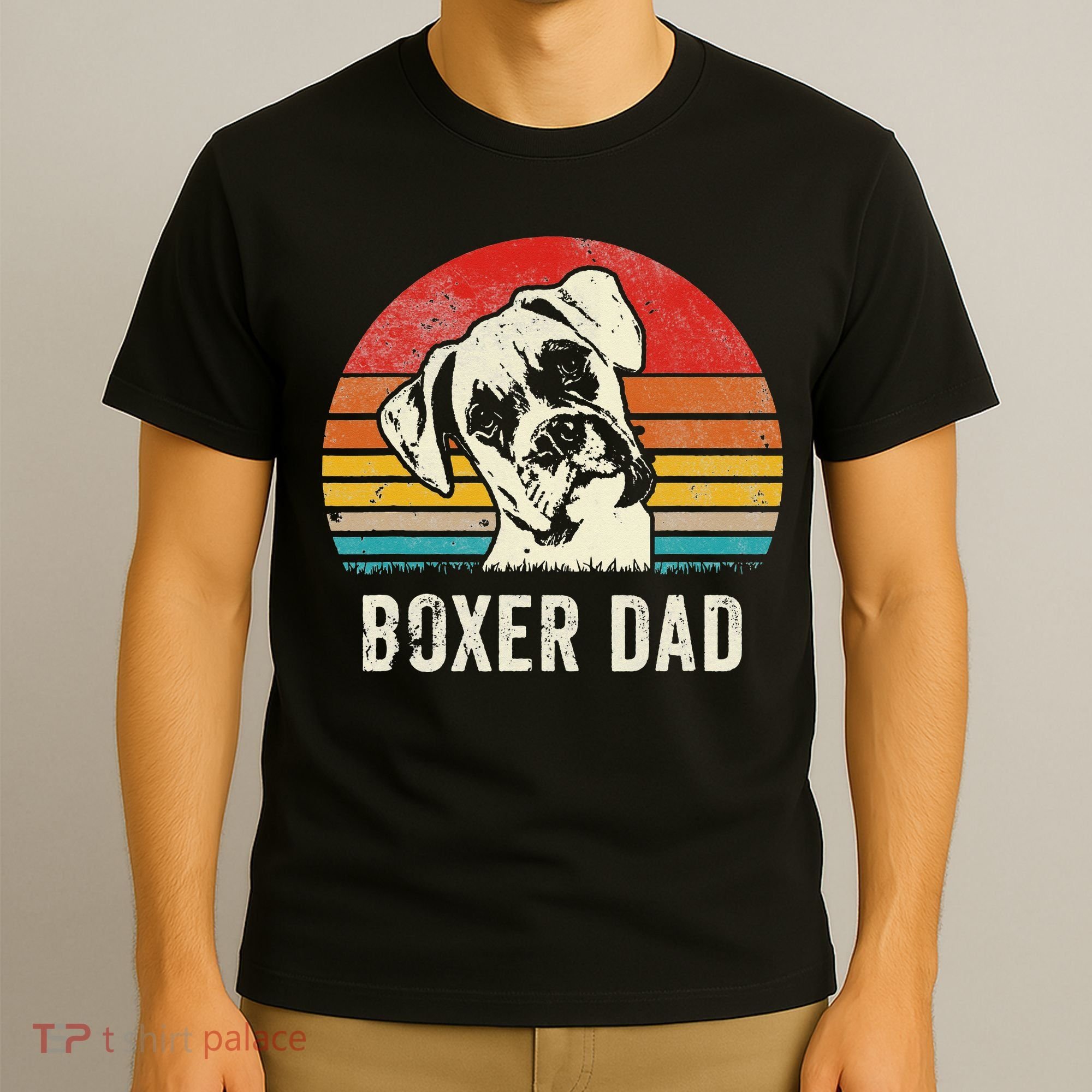 Vintage Boxer Dad Ever Daddy Gifts Dog Dad Father T-Shirt