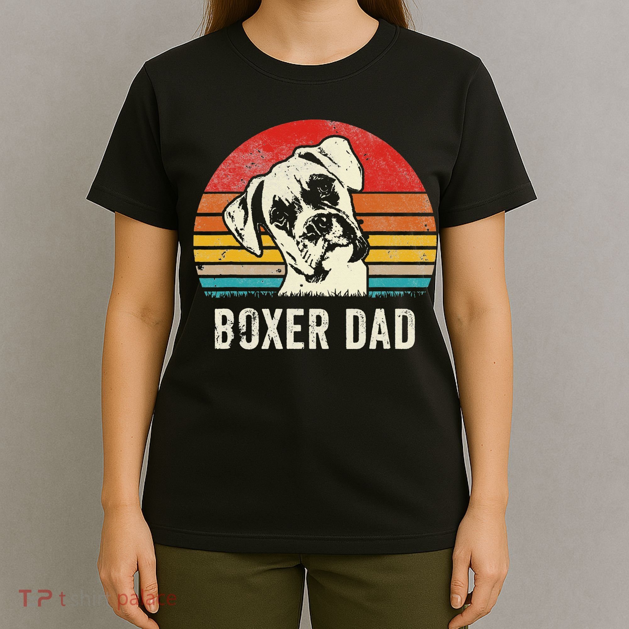 Vintage Boxer Dad Ever Daddy Gifts Dog Dad Father T-Shirt