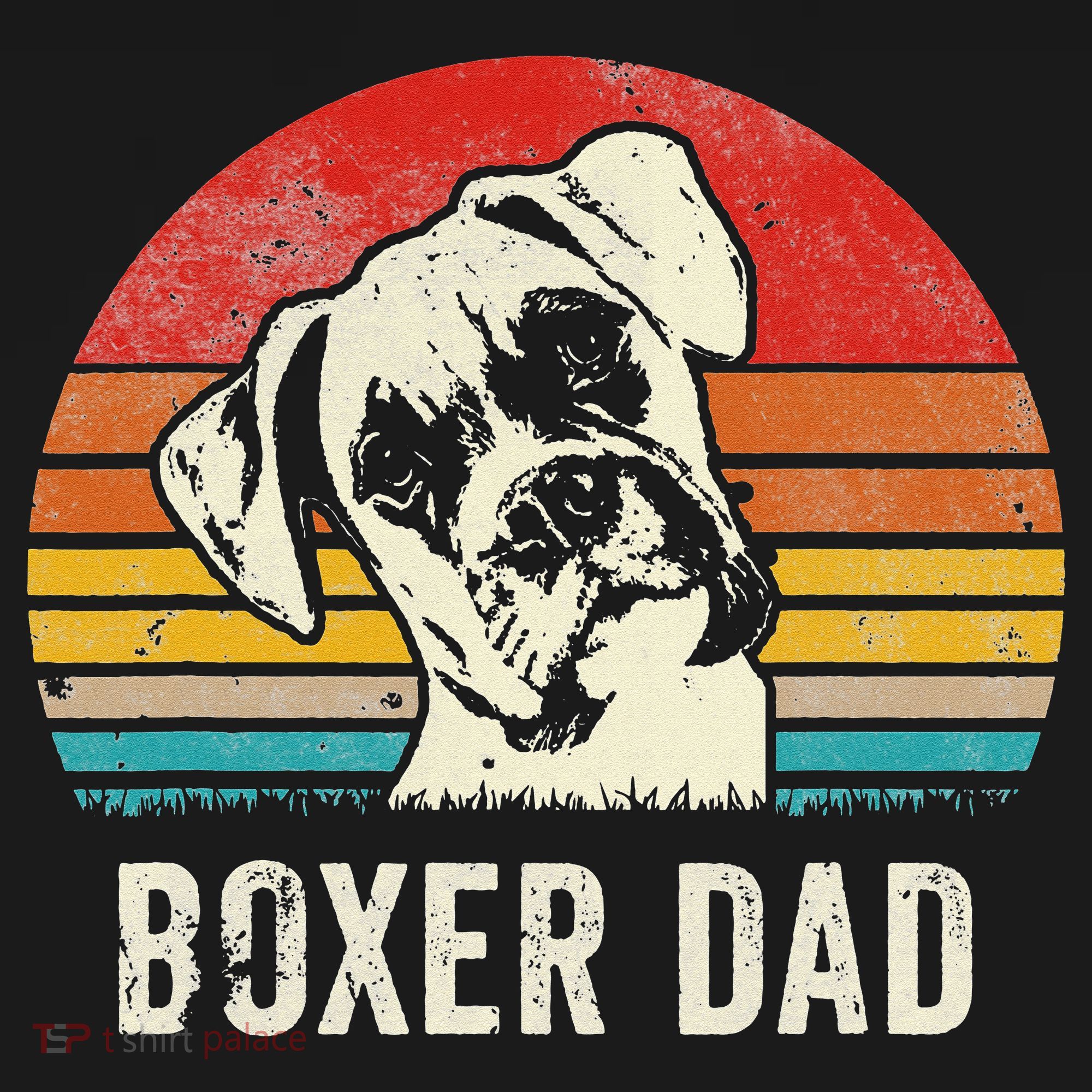 Vintage Boxer Dad Ever Daddy Gifts Dog Dad Father T-Shirt