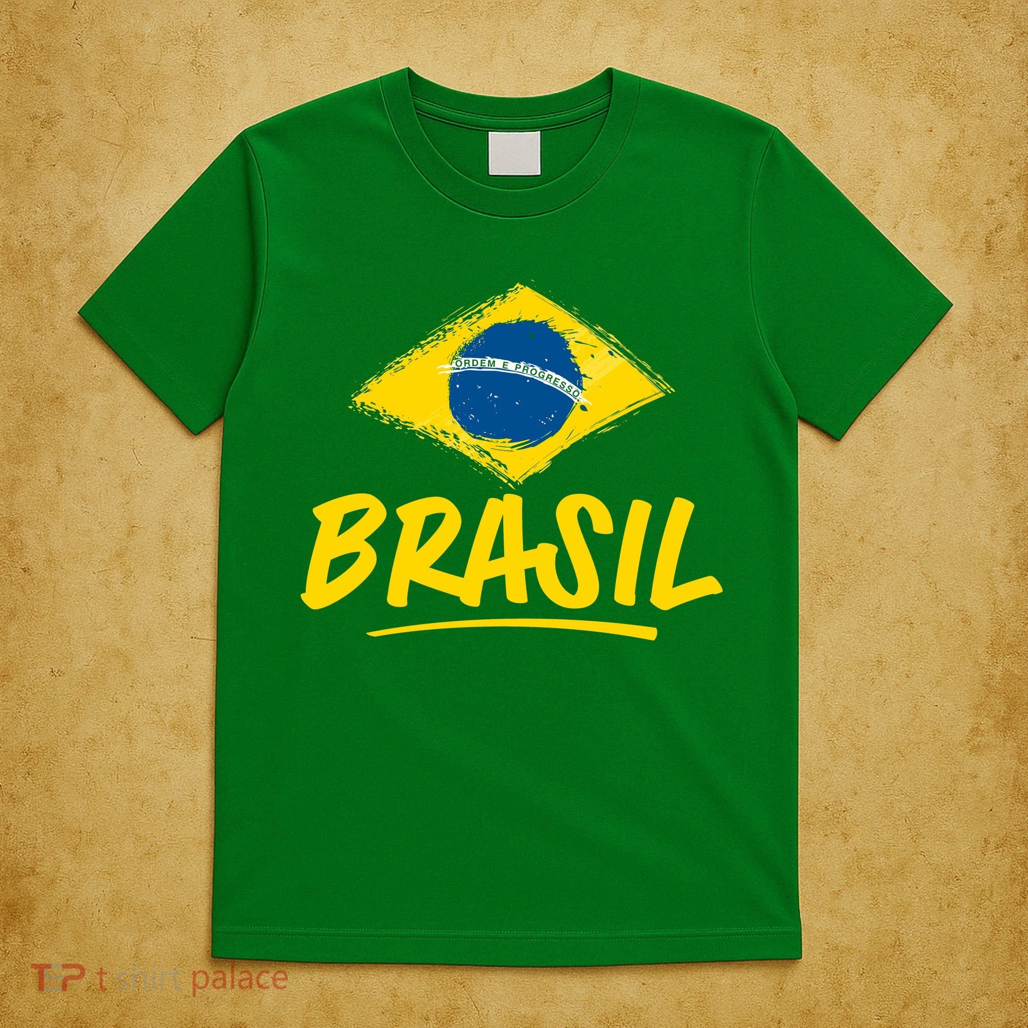 Vintage Brazil Flag Enthusiast Ordem E Progresso T-Shirt