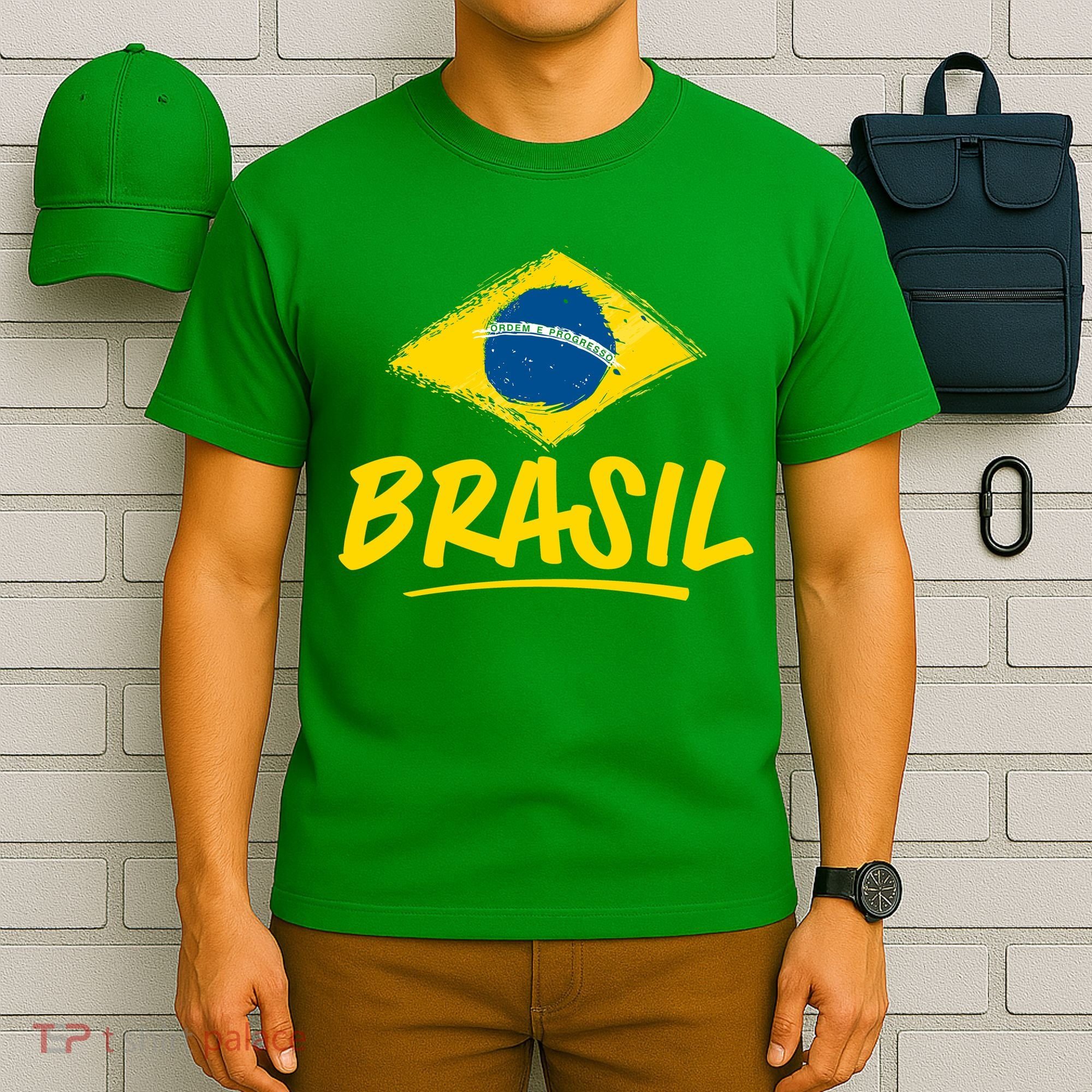 Vintage Brazil Flag Enthusiast Ordem E Progresso T-Shirt