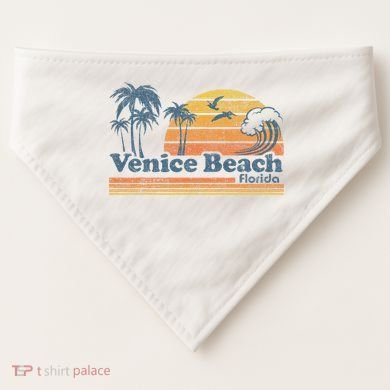 Venice Beach Florida Vintage Spring Break Vacation Retro USA-Made Doggie Bandana