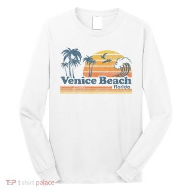 Venice Beach Florida Vintage Spring Break Vacation Retro Long Sleeve Shirt