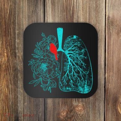 Vintage Boho Flower Floral Nature Lungs Coaster