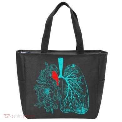 Vintage Boho Flower Floral Nature Lungs Tote Bag