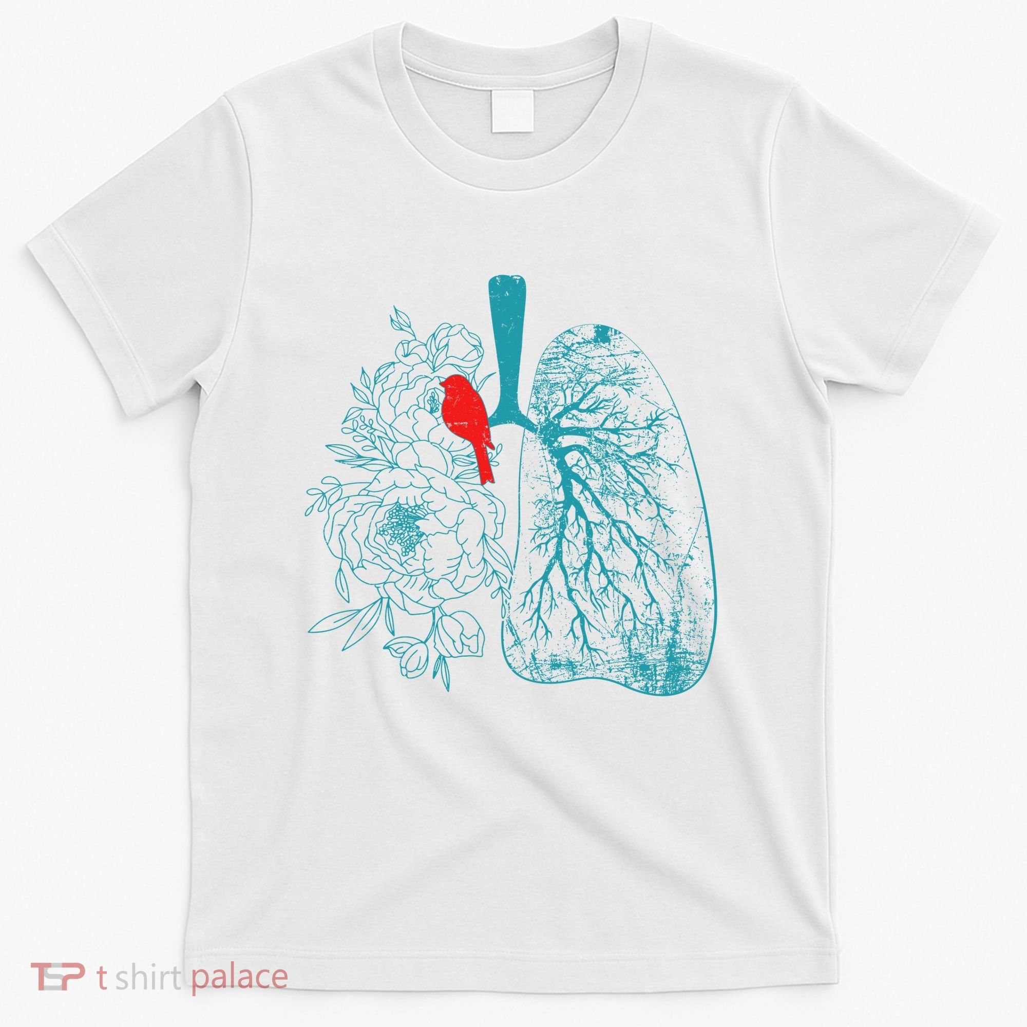 Vintage Boho Flower Floral Nature Lungs T-Shirt