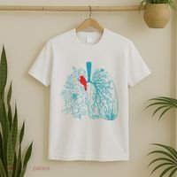 Vintage Boho Flower Floral Nature Lungs T-Shirt thumb 2