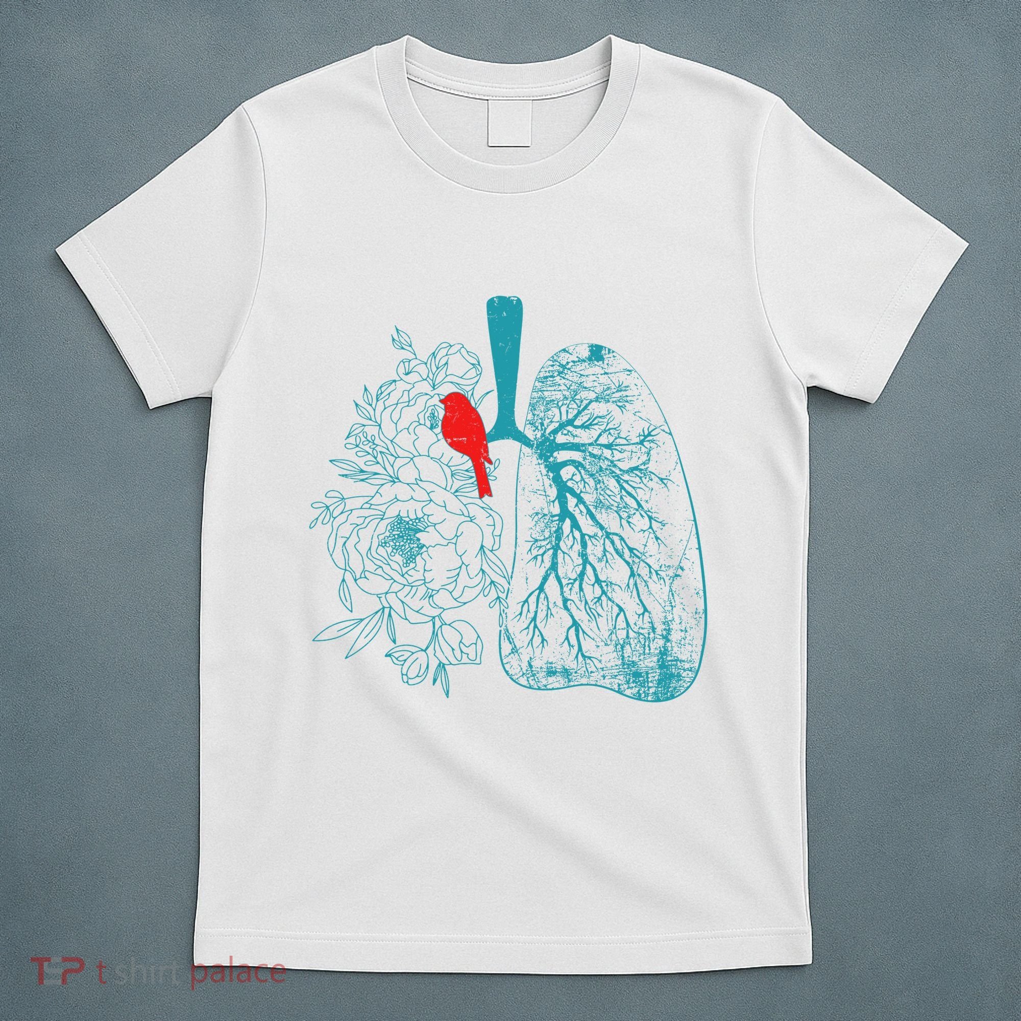 Vintage Boho Flower Floral Nature Lungs T-Shirt