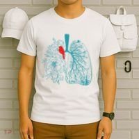 Vintage Boho Flower Floral Nature Lungs T-Shirt thumb 6