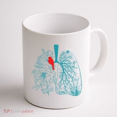 Vintage Boho Flower Floral Nature Lungs Coffee Mug back