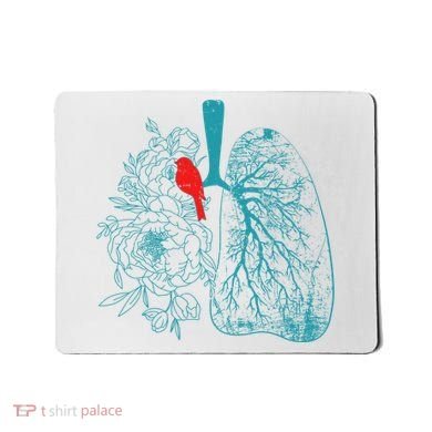 Vintage Boho Flower Floral Nature Lungs Mousepad