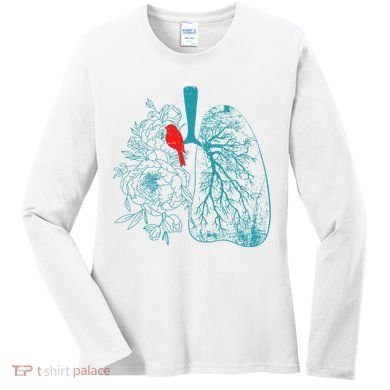 Vintage Boho Flower Floral Nature Lungs Women's Long Sleeve Shirt