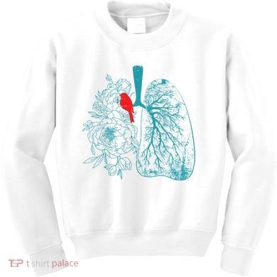 Vintage Boho Flower Floral Nature Lungs Kids Sweatshirt