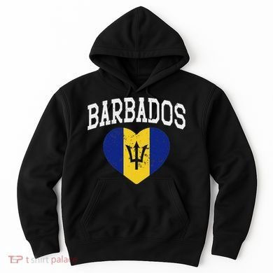 Vintage Barbados Flag Retrothrowback Athletic Hoodie