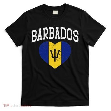 Vintage Barbados Flag Retrothrowback Athletic T-Shirt