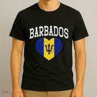 Vintage Barbados Flag Retrothrowback Athletic T-Shirt thumb 3