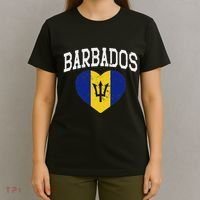 Vintage Barbados Flag Retrothrowback Athletic T-Shirt thumb 4