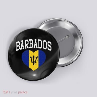 Vintage Barbados Flag Retrothrowback Athletic Button