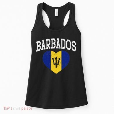 Vintage Barbados Flag Retrothrowback Athletic Women's Tank Top