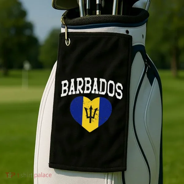 Vintage Barbados Flag Retrothrowback Athletic Golf Towel