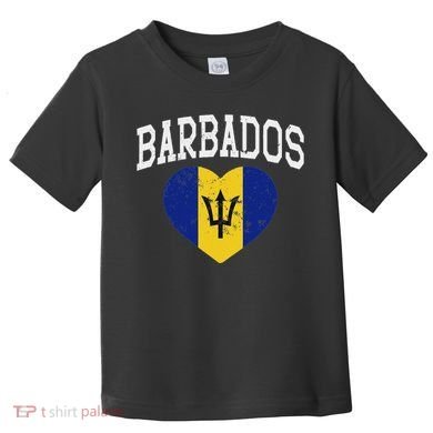 Vintage Barbados Flag Retrothrowback Athletic Toddler T-Shirt