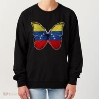 Venezuela Butterfly Flag Pride Venezuelan Flag Roots Funny Gift Women's Sweatshirt thumb 0