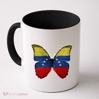 Venezuela Butterfly Flag Pride Venezuelan Flag Roots Funny Gift Coffee Mug thumb 0