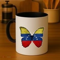 Venezuela Butterfly Flag Pride Venezuelan Flag Roots Funny Gift Coffee Mug thumb 4