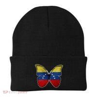 Venezuela Butterfly Flag Pride Venezuelan Flag Roots Funny Gift Beanie thumb 0