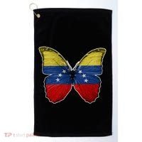 Venezuela Butterfly Flag Pride Venezuelan Flag Roots Funny Gift Golf Towel thumb 0