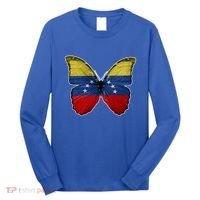 Venezuela Butterfly Flag Pride Venezuelan Flag Roots Funny Gift Long Sleeve Shirt thumb 0