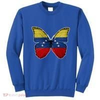 Venezuela Butterfly Flag Pride Venezuelan Flag Roots Funny Gift Sweatshirt thumb 0