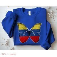 Venezuela Butterfly Flag Pride Venezuelan Flag Roots Funny Gift Sweatshirt thumb 2
