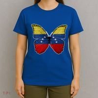 Venezuela Butterfly Flag Pride Venezuelan Flag Roots Funny Gift T-Shirt thumb 4