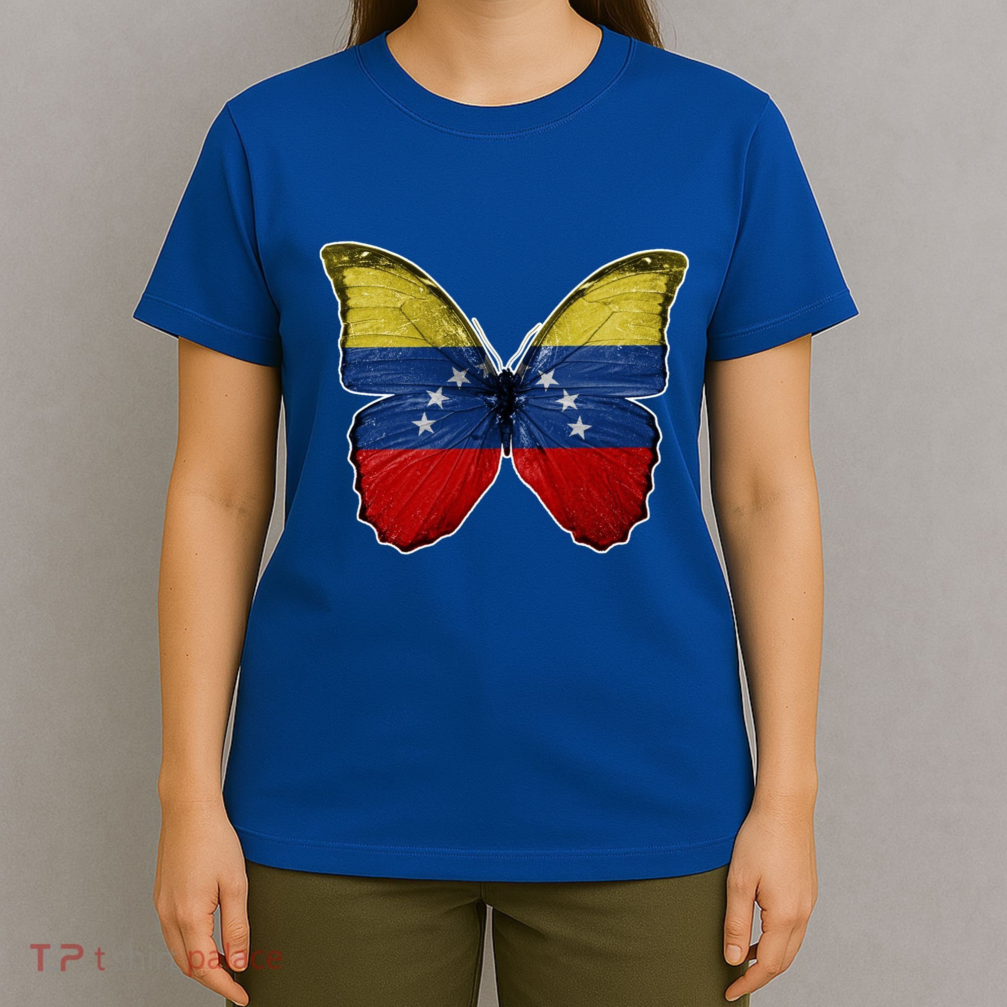 Venezuela Butterfly Flag Pride Venezuelan Flag Roots Funny Gift T-Shirt