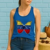Venezuela Butterfly Flag Pride Venezuelan Flag Roots Funny Gift Women's Tank Top thumb 2