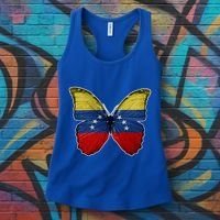Venezuela Butterfly Flag Pride Venezuelan Flag Roots Funny Gift Women's Tank Top thumb 3