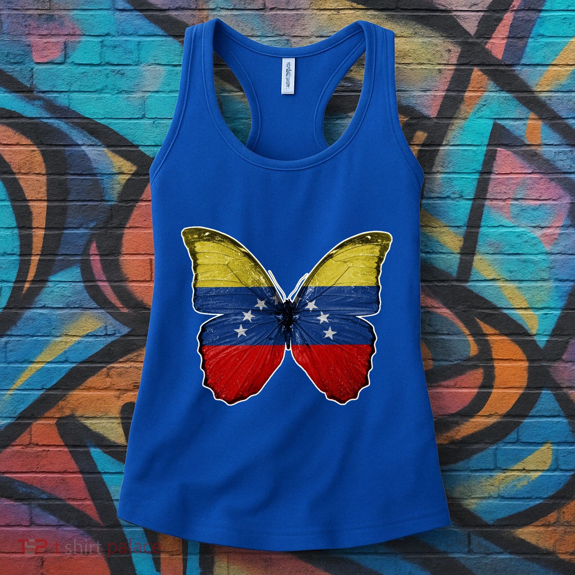 Venezuela Butterfly Flag Pride Venezuelan Flag Roots Funny Gift Women's Tank Top