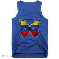 Venezuela Butterfly Flag Pride Venezuelan Flag Roots Funny Gift Tank Top thumb 0