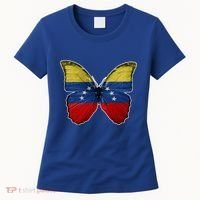 Venezuela Butterfly Flag Pride Venezuelan Flag Roots Funny Gift Women's T-Shirt thumb 0