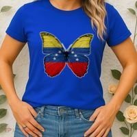 Venezuela Butterfly Flag Pride Venezuelan Flag Roots Funny Gift Women's T-Shirt thumb 2
