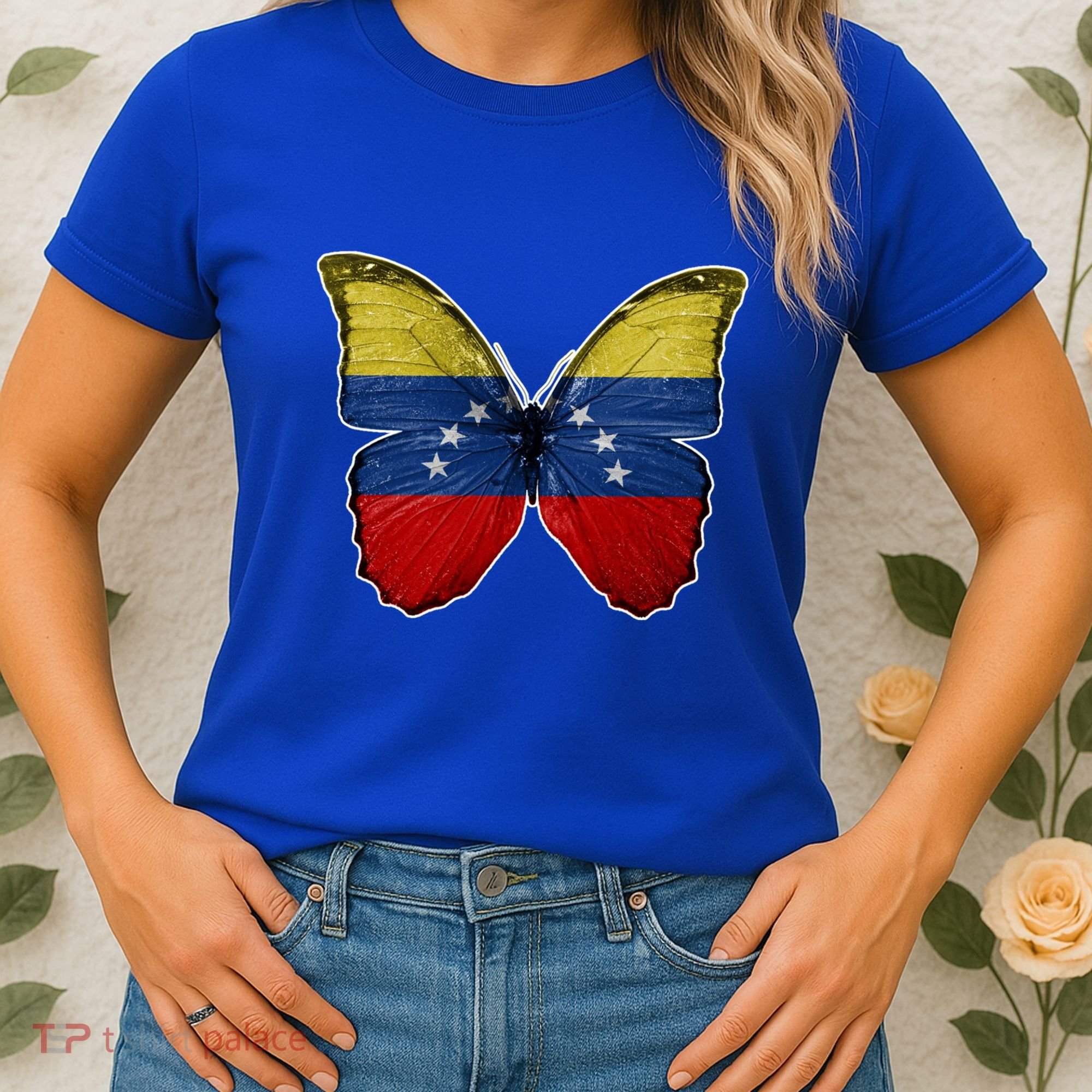 Venezuela Butterfly Flag Pride Venezuelan Flag Roots Funny Gift Women's T-Shirt